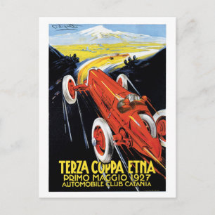 Vintage Sicily 1920s Racing cars Grand Prix Postcard