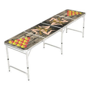 Vintage Sicily & Sicilian Flag Wood / Drinking fun Beer Pong Table