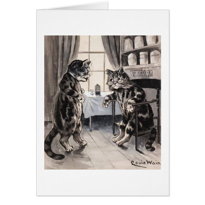 Vintage Sick Cat Get Well Card