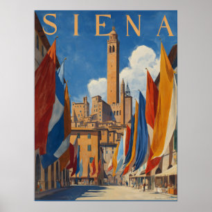 Vintage Siena Italian Travel Poster