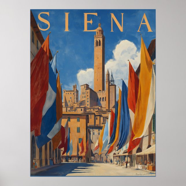 Vintage Siena Italian Travel Poster (Front)