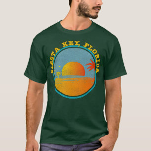 Vintage Siesta Key Florida Beach Palm Trees Sunset T-Shirt