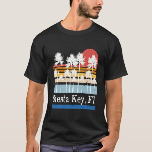 Vintage Siesta Key Florida Beach Surf Palm Tree Co T_Shirt
