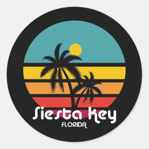Vintage Siesta Key Florida Classic Round Sticker