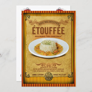 Vintage Sign Etouffee Party Invitation