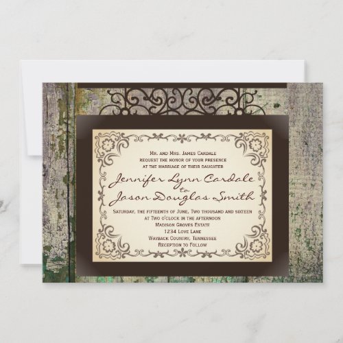 Vintage Sign Rustic Country Wedding Invitations