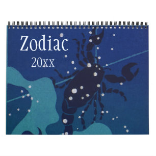 Vintage Signs of Zodiac Celestial Constellations Calendar