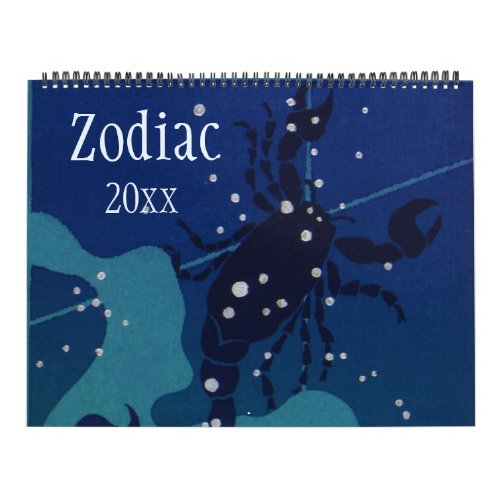 Vintage Signs of Zodiac Celestial Constellations Calendar