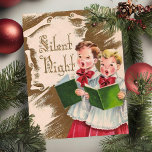 Vintage Silent Night Choir Boys Custom Christmas Holiday Card<br><div class="desc">This cute mid-century vintage Christmas card features two choir boys with robes and hymnals singing Silent Night. Personalize by customizing the message on the back of the card and/or adding your name(s).</div>