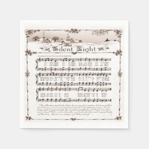 Vintage Silent Night Christmas napkuns Paper Napkins
