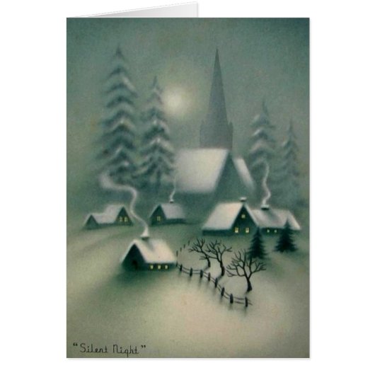 Vintage Silent Night Christmas Winter Scene (Front)