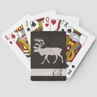 Vintage Silhouette Buck Monogram Card Deck