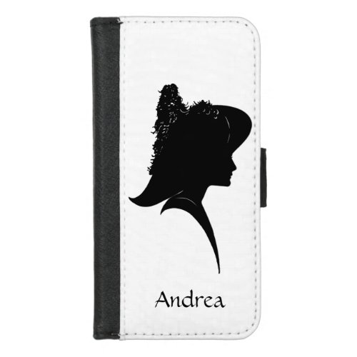 Vintage Silhouette Woman in Hat Personal iPhone 87 Wallet Case