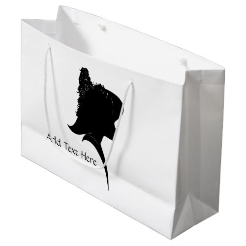 Vintage Silhouette Woman in Hat Personal Large Gift Bag