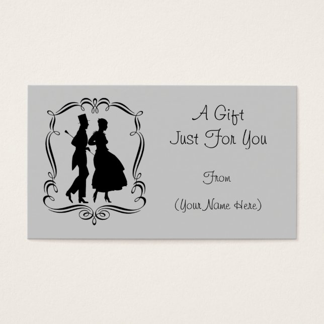 Vintage Silhouettes Personalized Gift Card Tag (Front)