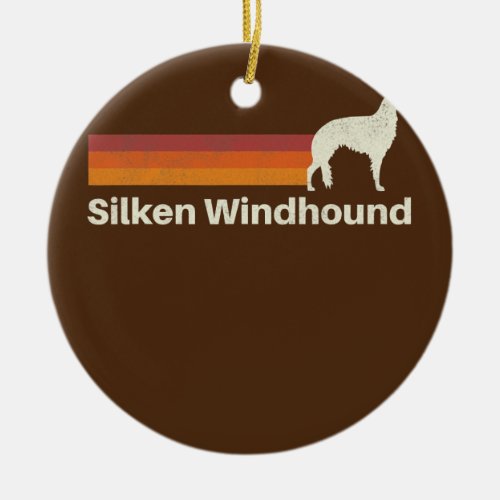 Vintage Silken Windhound Retro Mom Dad Dog  Ceramic Ornament