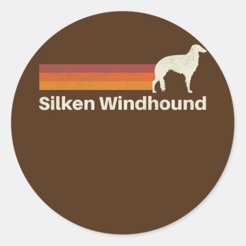 Vintage Silken Windhound Retro Mom Dad Dog  Classic Round Sticker