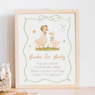 Vintage Silly Goose Baby shower Books for Baby Poster