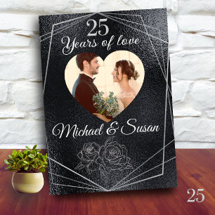 Vintage Silver 25th Wedding Anniversary Card