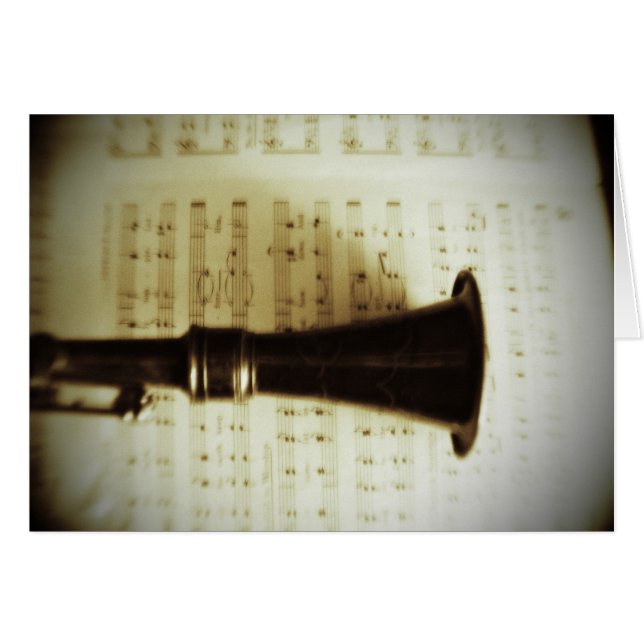 Vintage Silver Clarinet Cards (Front Horizontal)