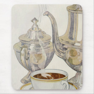 Vintage Silver Coffee Service Mouse Pad