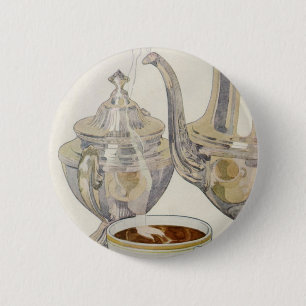 Vintage Silver Coffee Service Pinback Button