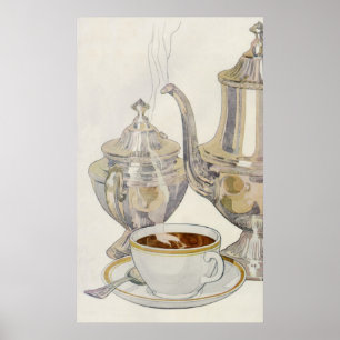 Vintage Silver Coffee Service Poster