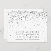 Vintage Silver Confetti Bridal Shower Recipe Cards (Front/Back)