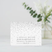 Vintage Silver Confetti Bridal Shower Recipe Cards (Standing Front)
