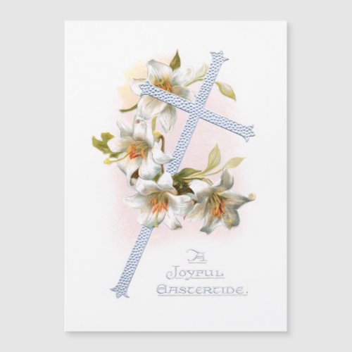 Vintage Silver Cross and Easter Lilies