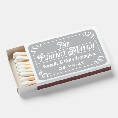 Vintage Silver Custom Wedding Monogram Matchboxes