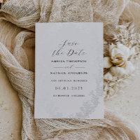 Vintage Silver Floral Wedding Save The Date 