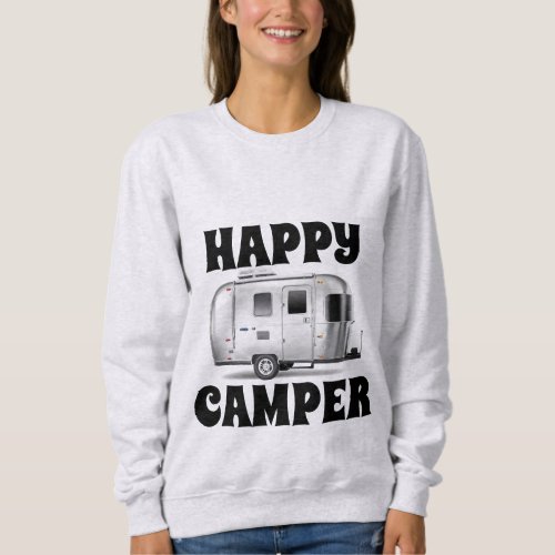 VINTAGE SILVER HAPPY CAMPER TRAILER T_Shirts