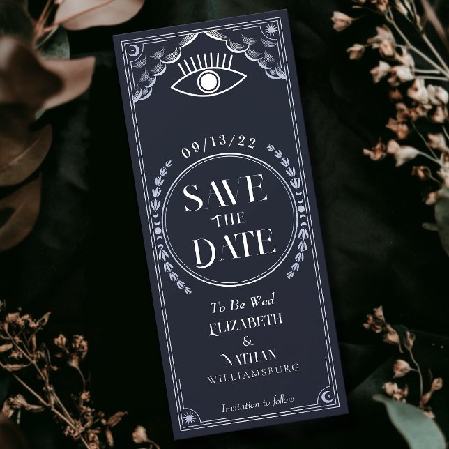 Vintage Silver Mystical Tarot Card Save the Date (Creator Uploaded)