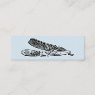 Vintage Silver Razor / Mini Mini Business Card