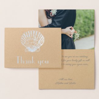 vintage silver seashell - Thank you