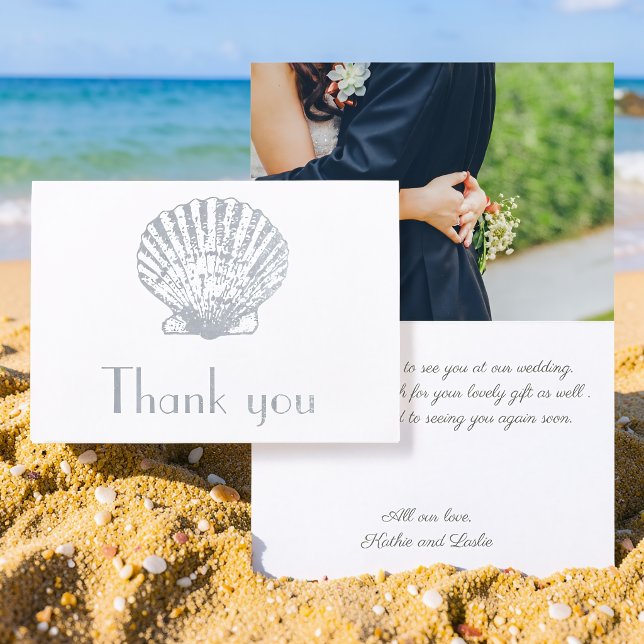 vintage silver seashell - Thank you Foil Card (Creator Uploaded)