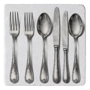 Vintage Silverware Ornate Flatware Kitchen Trivet