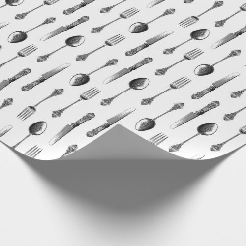 Vintage Silverware Pattern Wrapping Paper