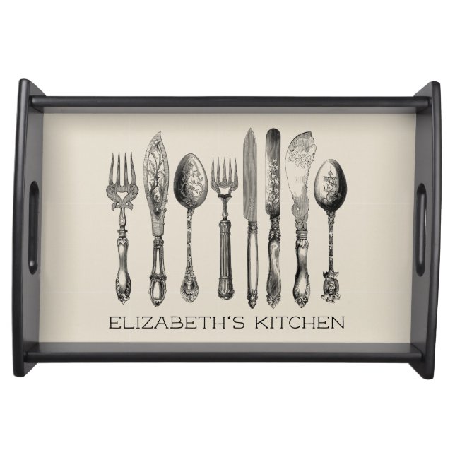 Vintage Silverware Your Kitchen Serving Tray (Front)