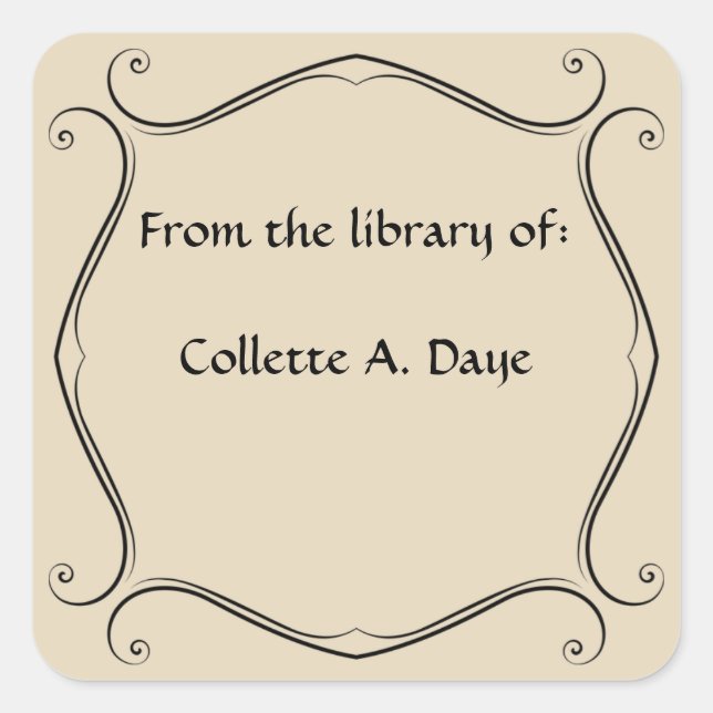 Vintage Simple and Elegant Bookplate (Front)