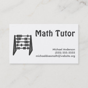 Vintage Simple Black White Math Tutor Business Card