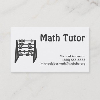 Vintage Simple Black White Math Tutor Business Card by MaggieMart at Zazzle