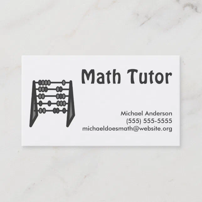 Math Tutor Card Vintage Simple Black White Math Tutor Business Card | Zazzle