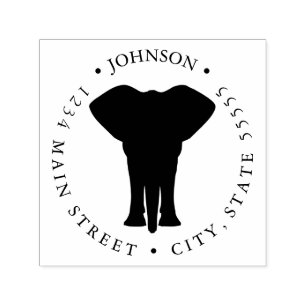 Vintage Simple Elephant Return Label Self-inking Stamp