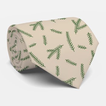 Vintage Simple Fir Branch Winter Christmas Pattern Neck Tie by bestipadcasescovers at Zazzle