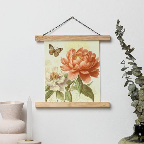 VINTAGE SIMPLE FLORAL WITH BUTTERFLY  POSTER