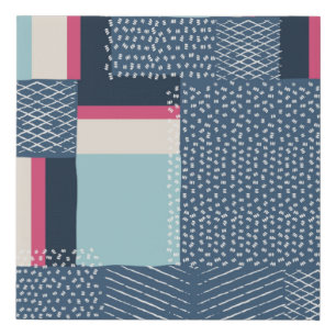 vintage simple geometric shapes and brush strokes faux canvas print