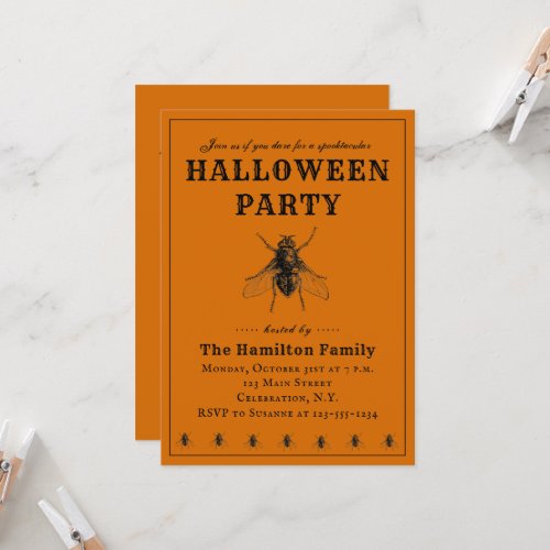 Vintage Simple Halloween Party Invitation