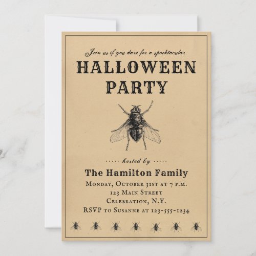 Vintage Simple Halloween Party Invitation